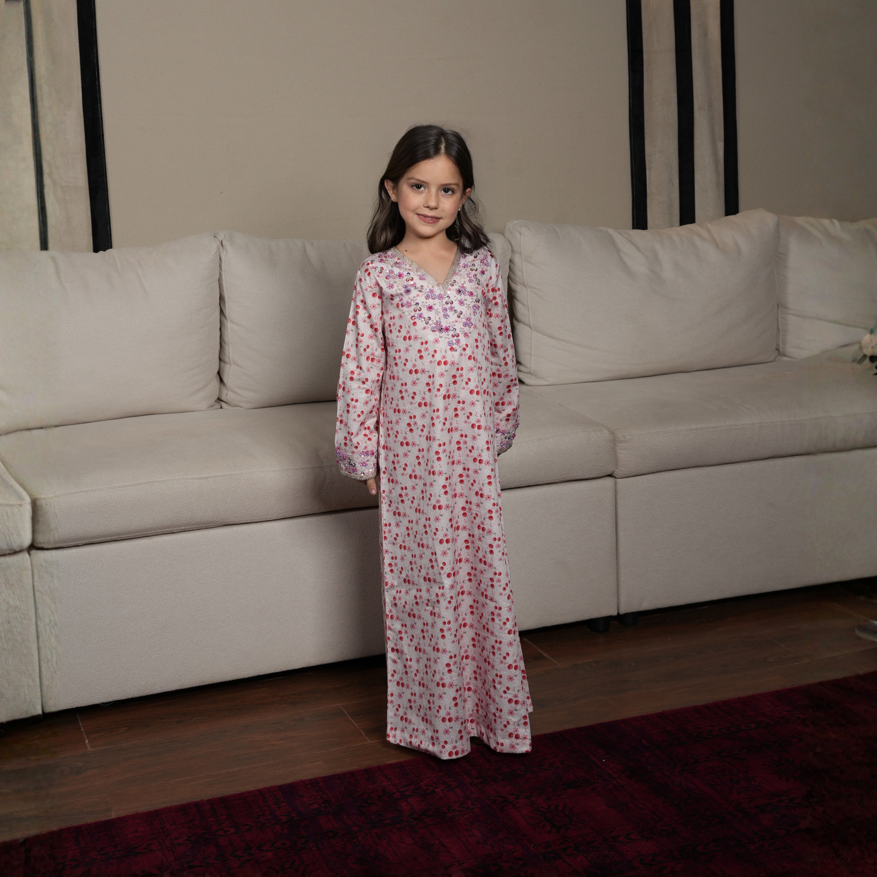 Mini Cherry Whisper Kaftan by Mystique Design