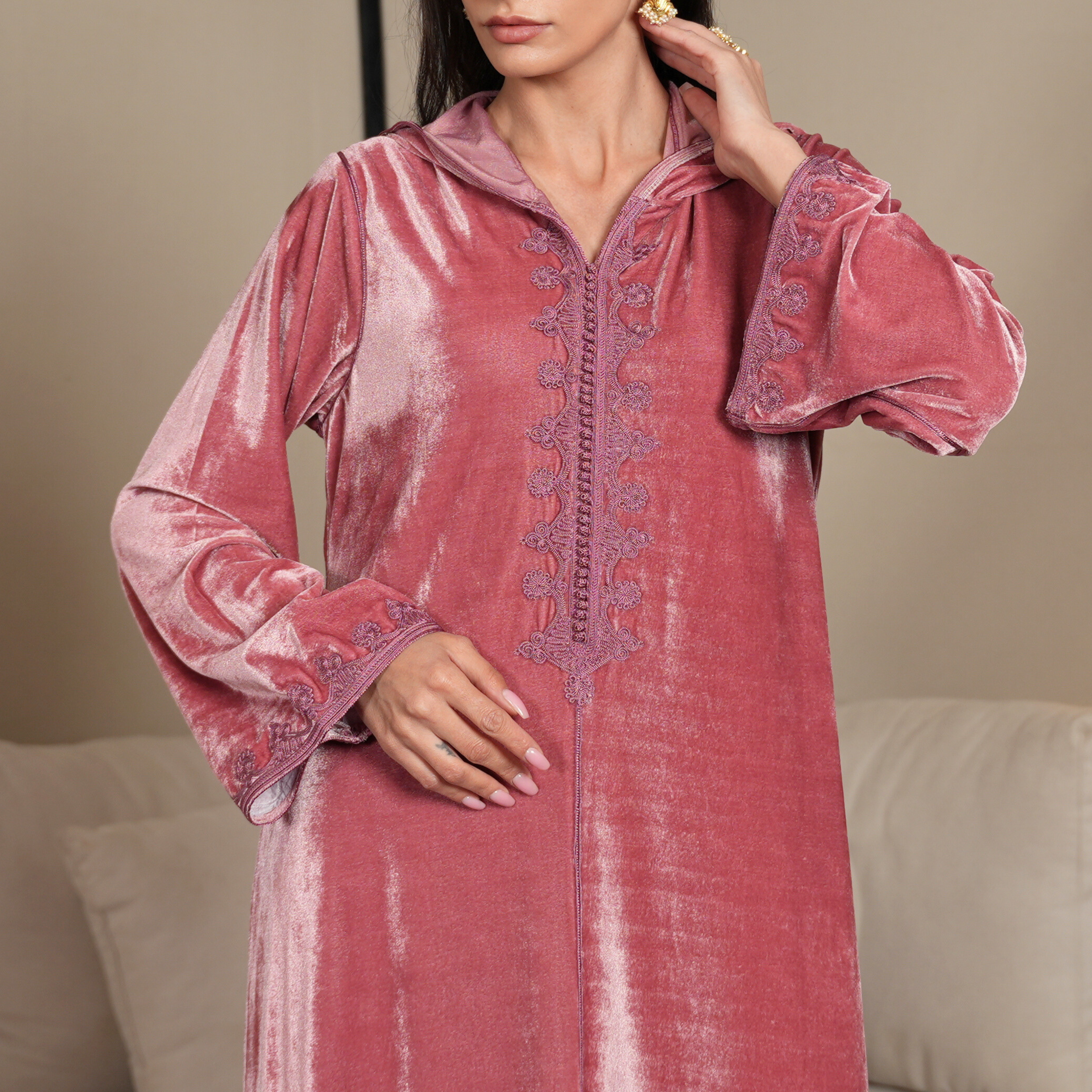 Velvet Blush Kaftan by Mystique Design
