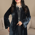 Velvet Carbon Kaftan by Mystique Design