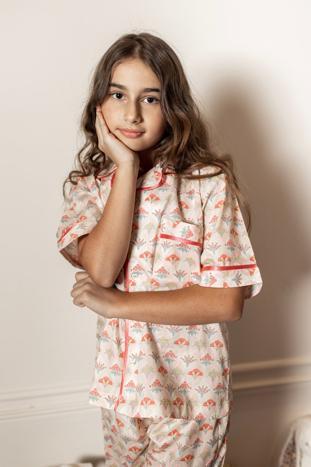 Summer Bouquet Short Pajama Set by Mystique Design