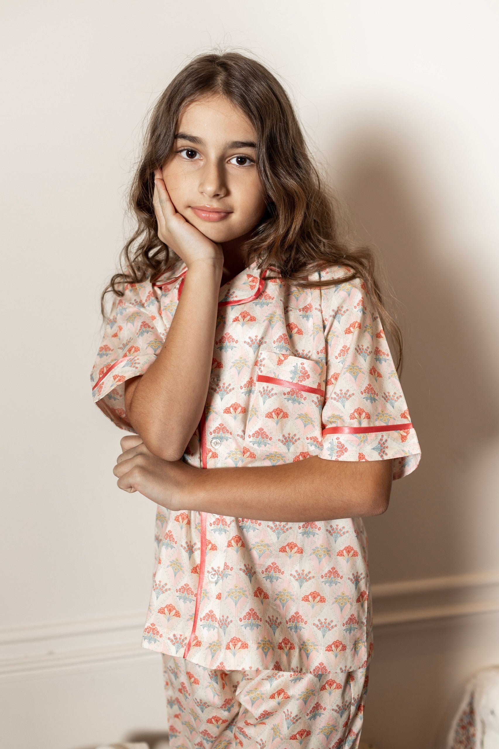 Summer Bouquet Short Pajama Set by Mystique Design