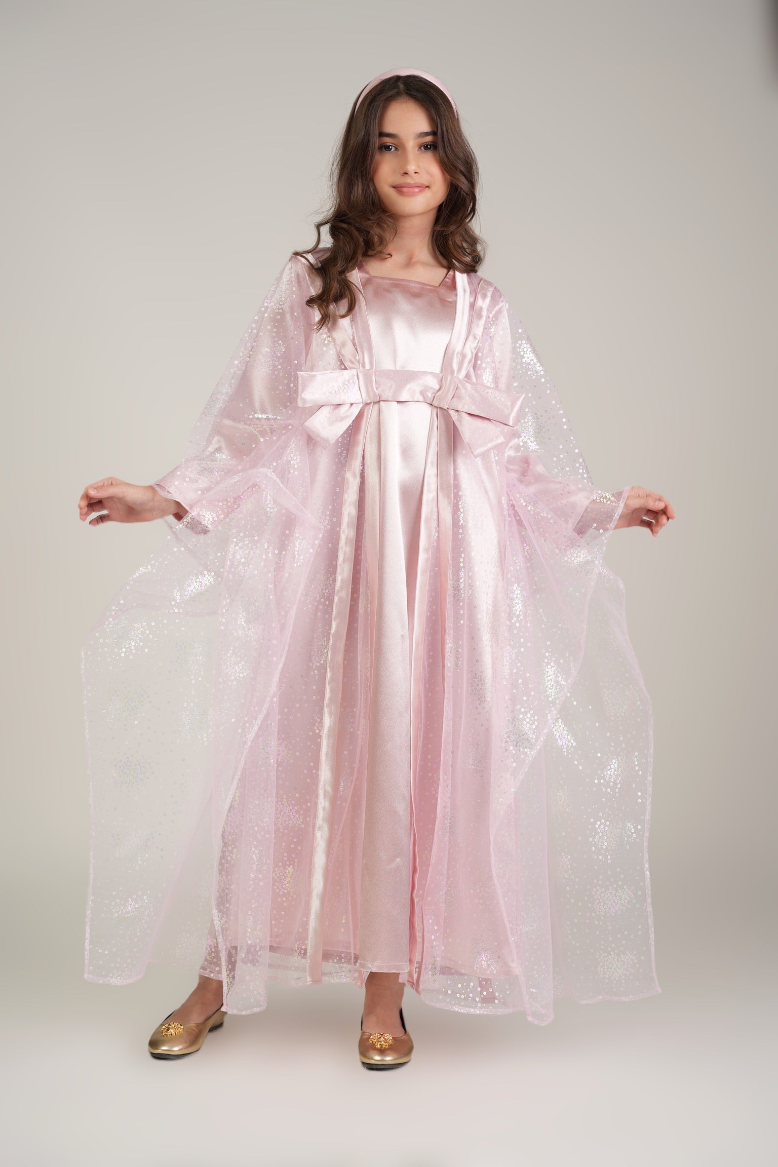 Mini Powder Pink Kaftan by Mystique Design