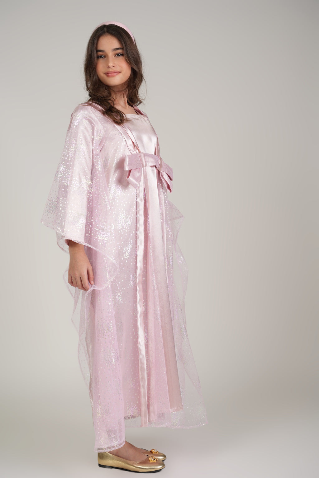 Mini Powder Pink Kaftan by Mystique Design