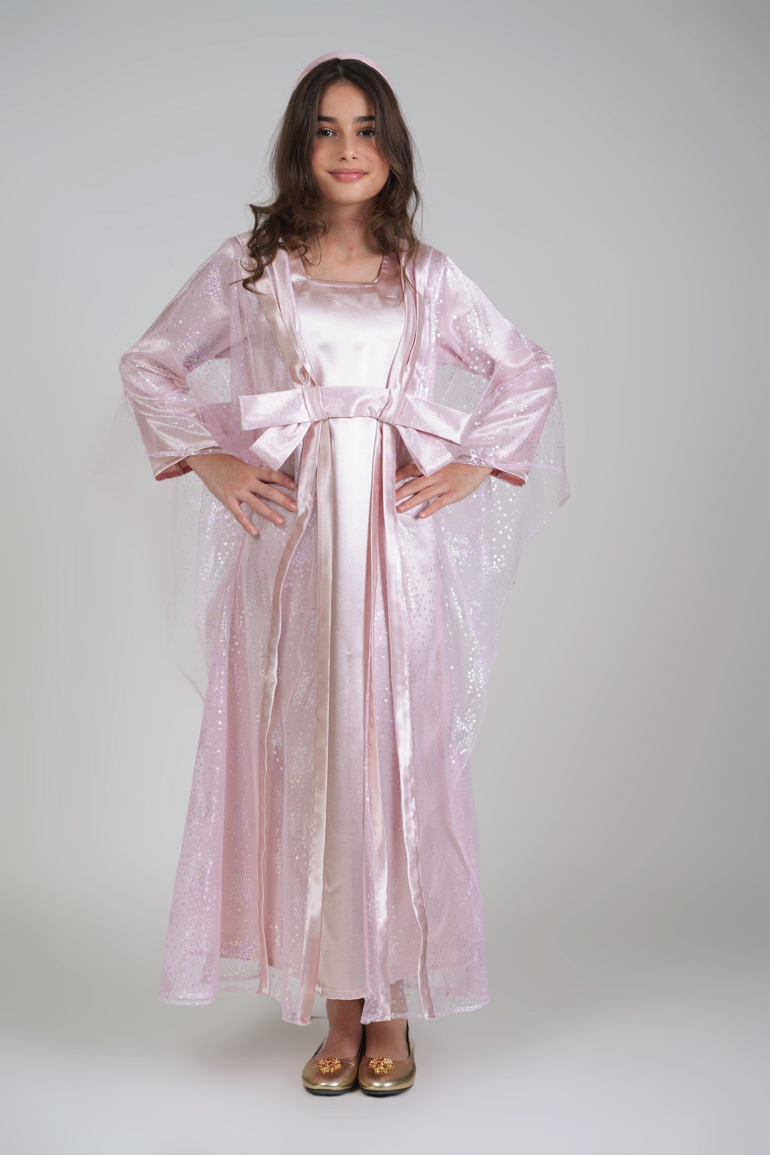 Mini Powder Pink Kaftan by Mystique Design