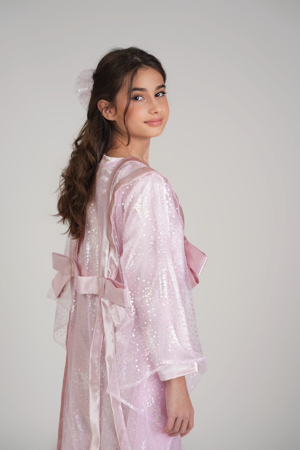 Mini Powder Pink Kaftan by Mystique Design