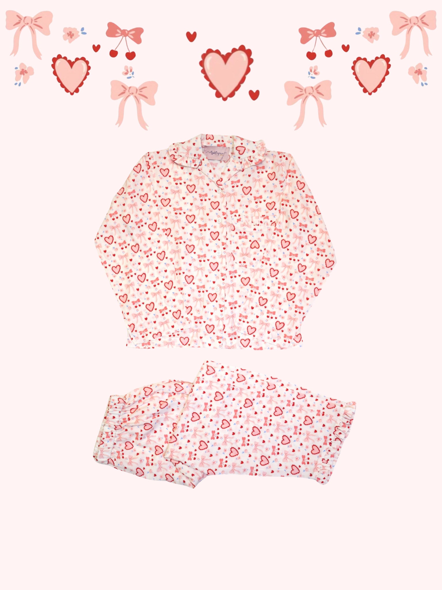 Snuggle Hearts Pajama Set by Mystique Design