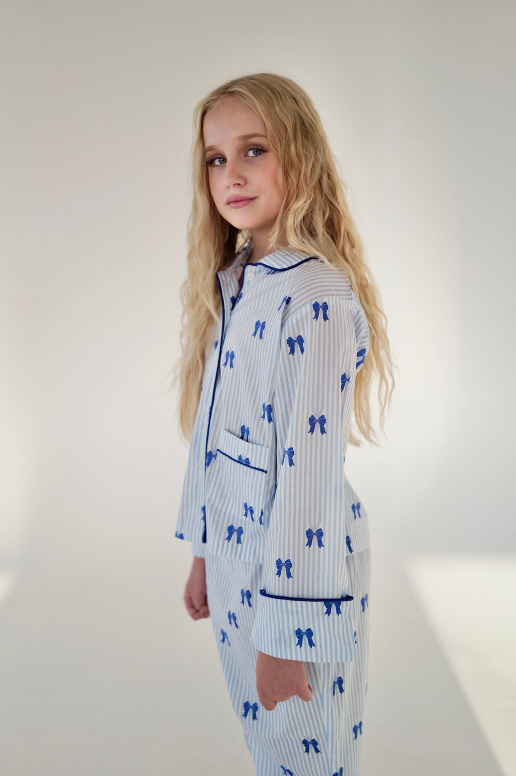 Bow Stripe Pajama Set by Mystique Design