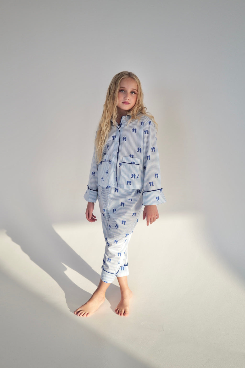 Bow Stripe Pajama Set by Mystique Design
