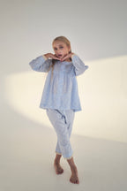 Lace Trim Floral Pajama Set by Mystique Design