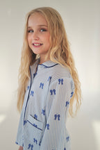Bow Stripe Pajama Set by Mystique Design