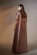 Chocolate Mikado Silk Kaftan by Mystique Design