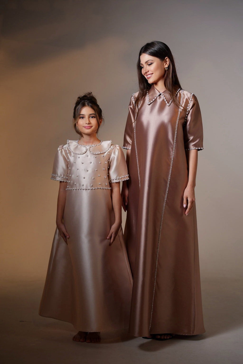 Chocolate Mikado Silk Kaftan by Mystique Design