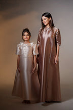 Chocolate Mikado Silk Kaftan by Mystique Design