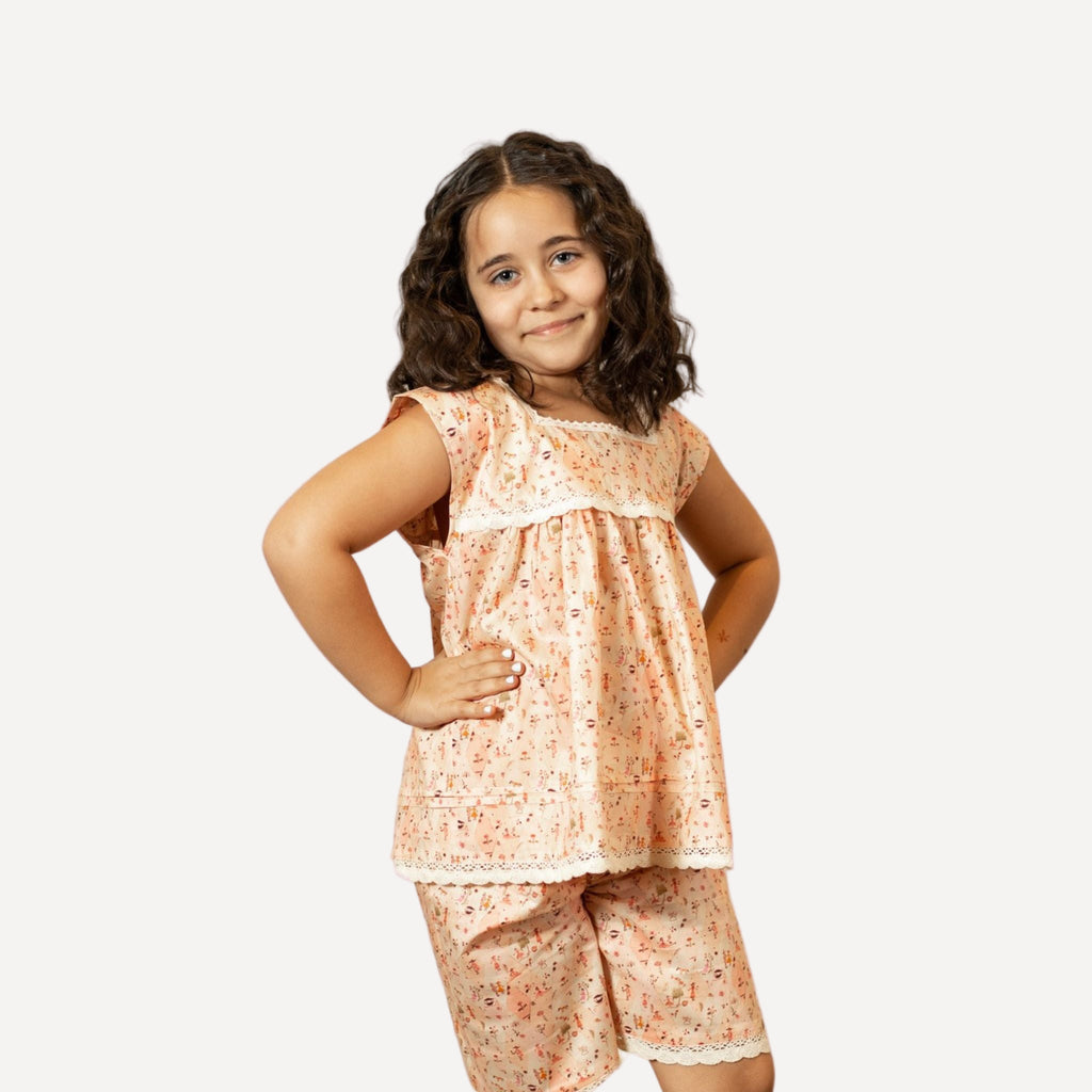 Picnic Parade Shorts Pajama Set by Mystique Design