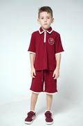 Maroon Polo and Shorts Set — Qatar National Day by Mystique Design