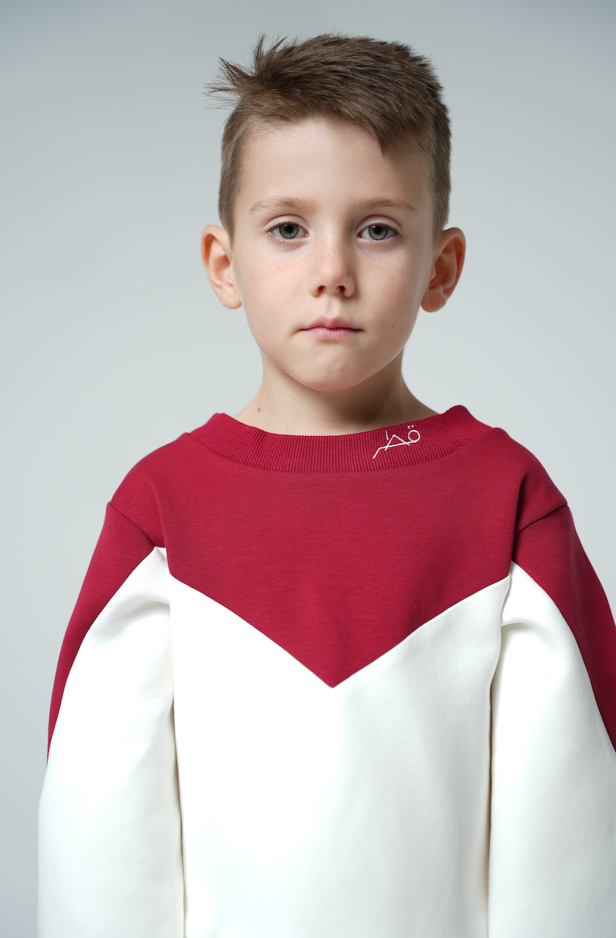 White and Maroon Sweater and Jogger Set — Qatar National Day by Mystique Design