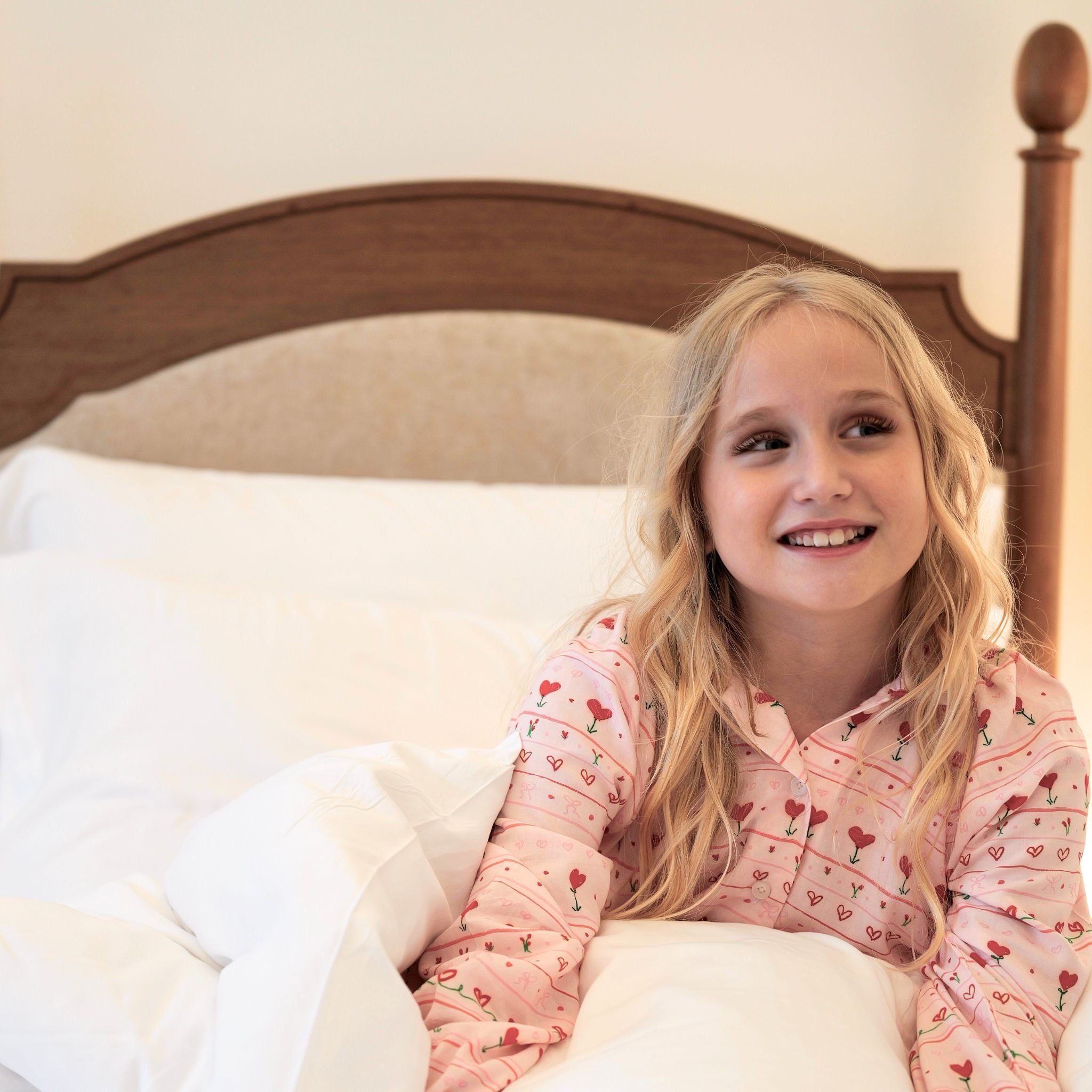 Rosy Heart Print Pajama Set by Mystique Design
