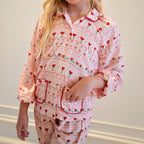 Rosy Heart Print Pajama Set by Mystique Design