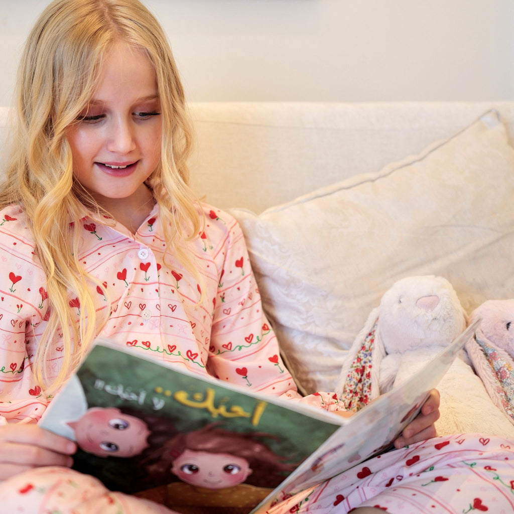 Rosy Heart Print Pajama Set by Mystique Design