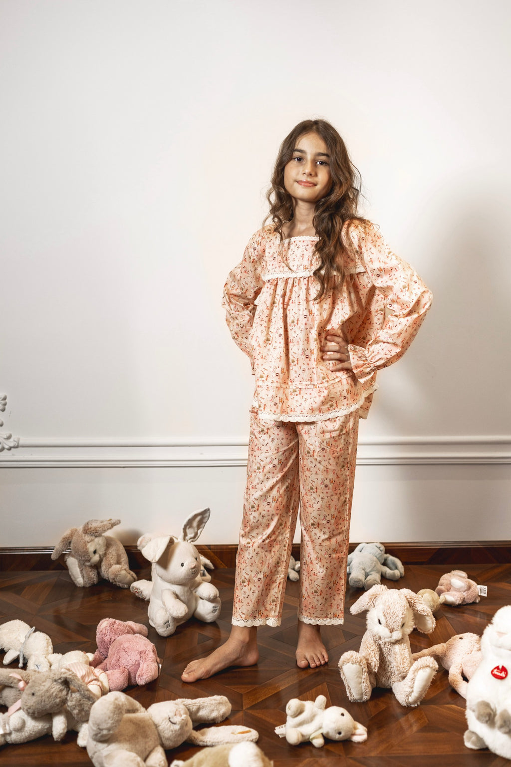 Picnic Parade Long Pajama Set by Mystique Design