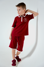Maroon Polo and Shorts Set — Qatar National Day by Mystique Design