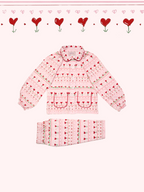 Rosy Heart Print Pajama Set by Mystique Design