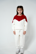 White and Maroon Sweater and Jogger Set — Qatar National Day by Mystique Design