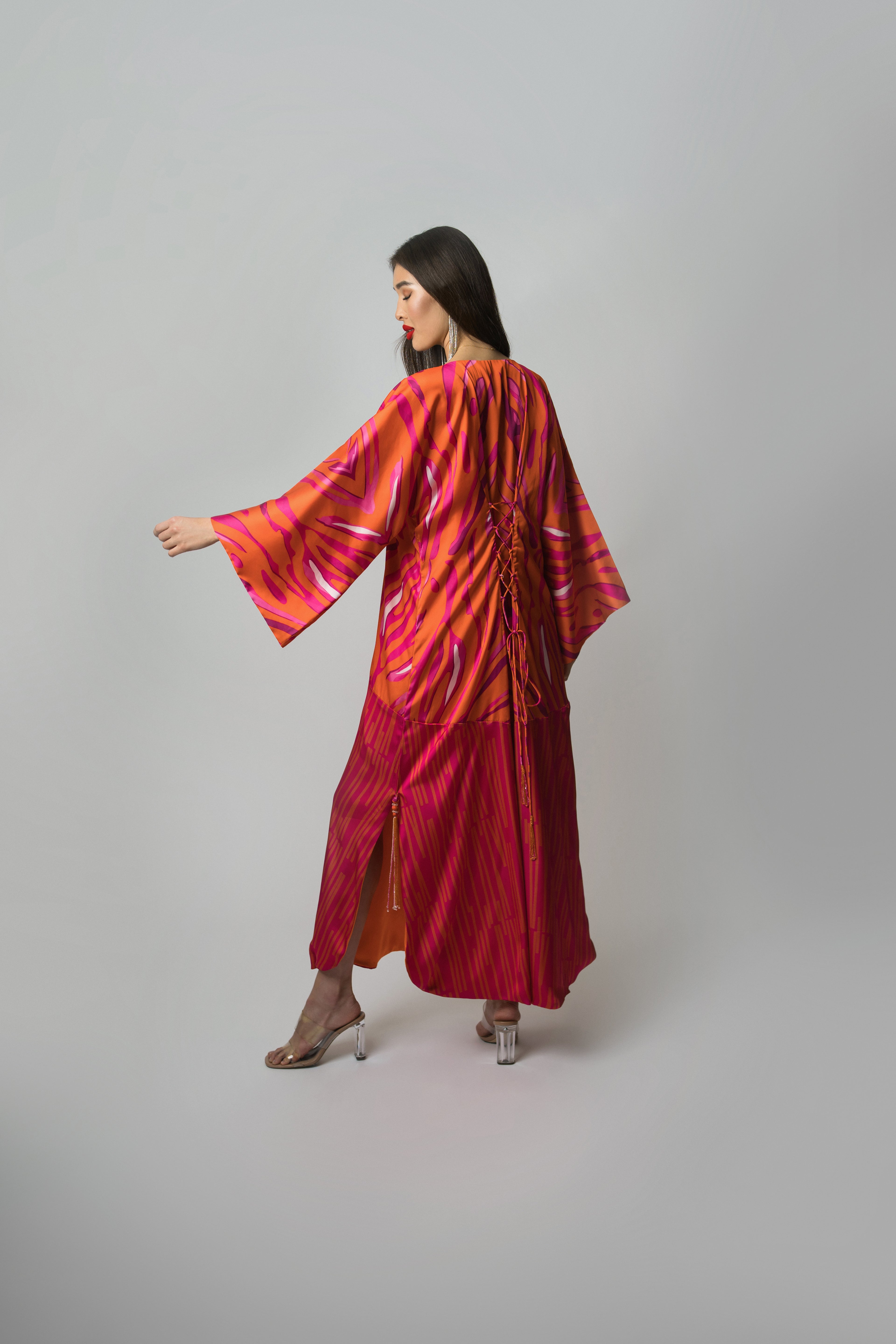 Sunset Coral Kaftan by Mystique Design