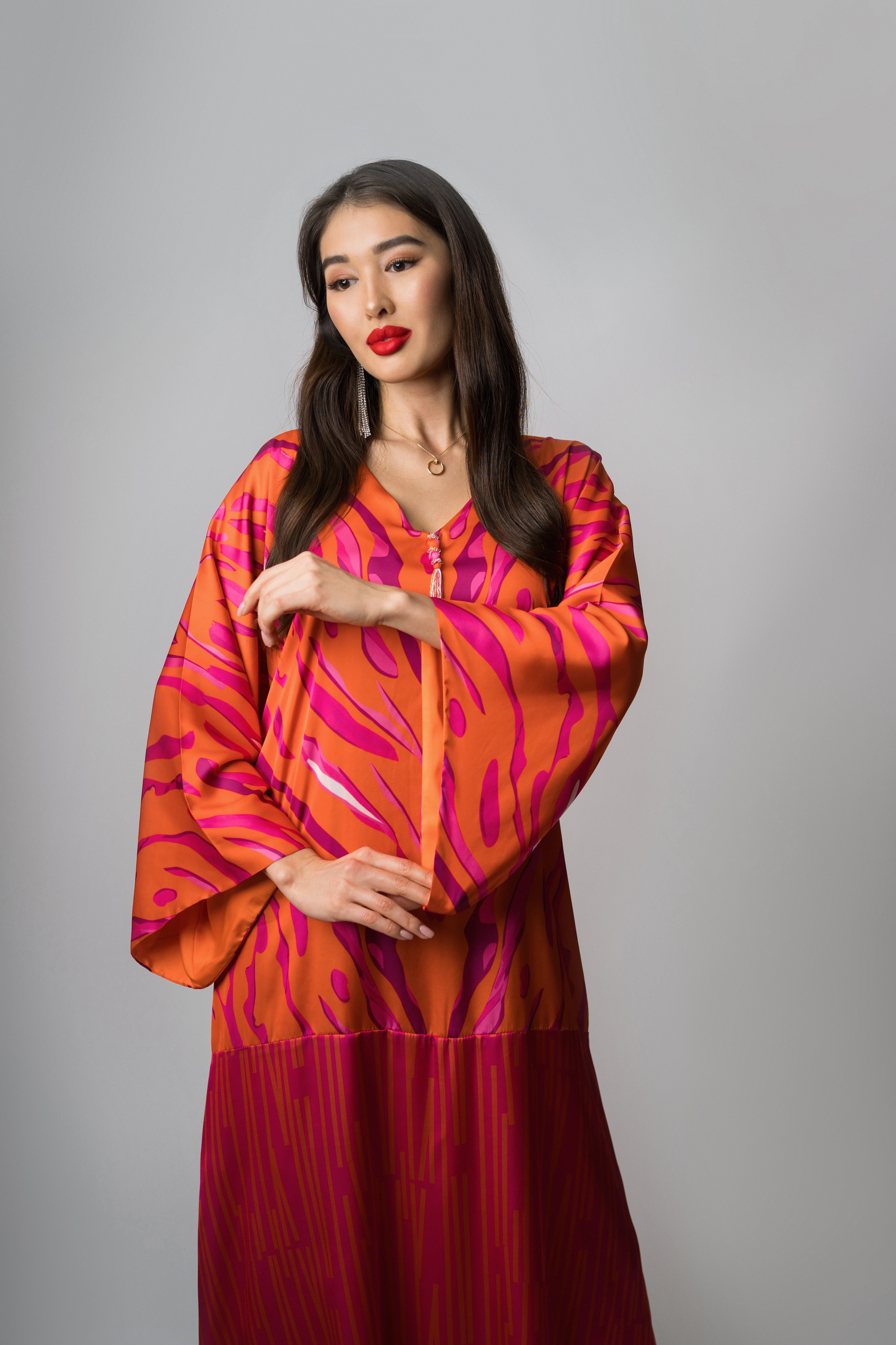 Sunset Coral Kaftan by Mystique Design