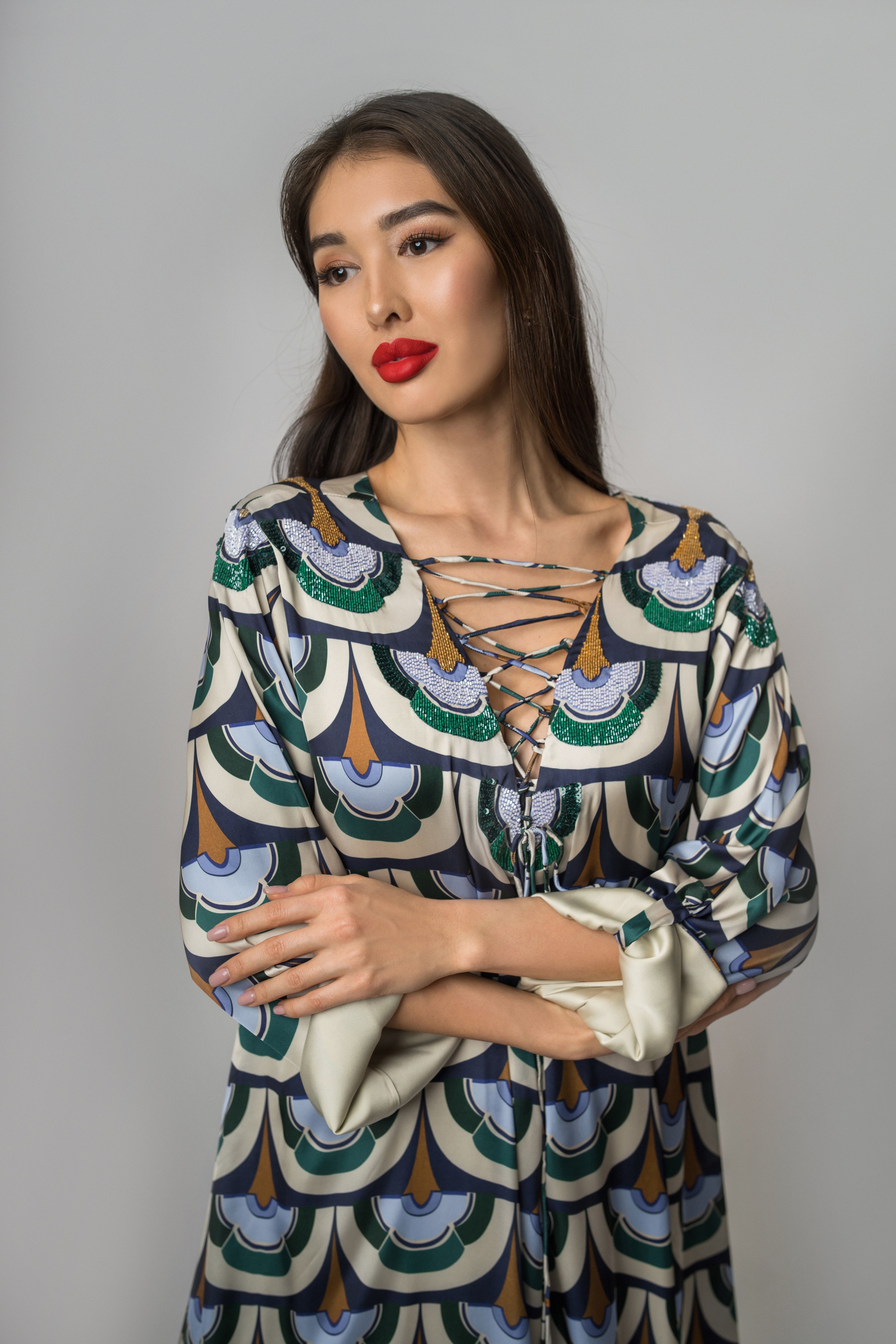 Emerald Midnight Kaftan by Mystique Design